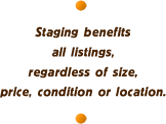 Staging benefits all listings, regardless of size, price, condition or location